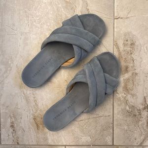 Veronica Beard Blue Suede Slide Sandal
